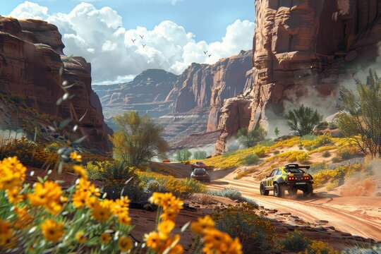 Radiator springs race event from cars movie   iconic racing scene in animated film