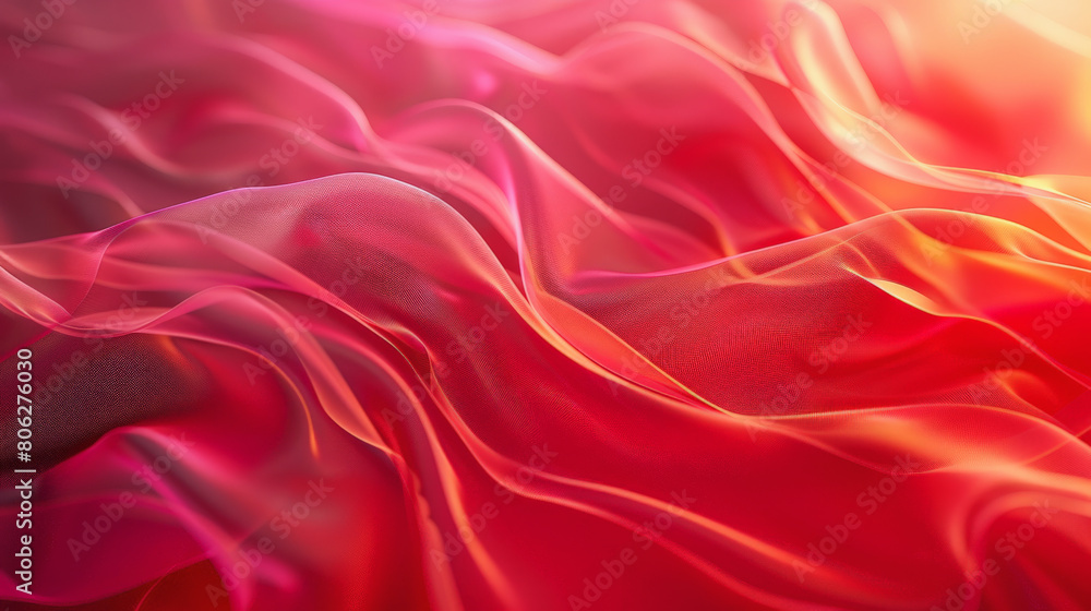 Aufkleber abstract image of a fluid, undulating surface with gradients of pinks and reds, resembling soft silk