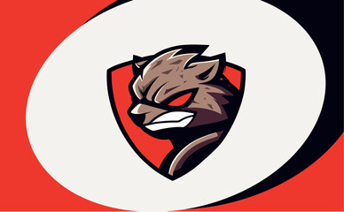 premium vector of Fox logo template design, shield.