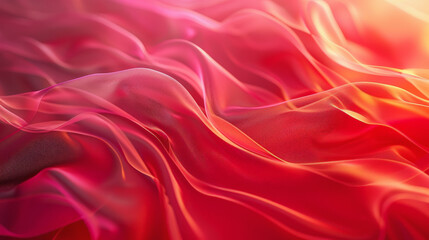Obraz premium Abstract image of a fluid, undulating surface with gradients of pinks and reds, resembling soft silk fabric or a liquid in motion.
