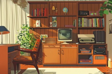 Anime Study Room Background