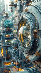 Fototapeta premium Generate a highly detailed render of a futuristic city