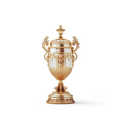 Winner gold trophy isolated on a transparent background 

