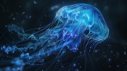 Glowing jellyfish.