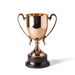 Winner gold trophy isolated on a transparent background 
