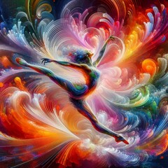 Fototapeta premium A colorful design with a dancer