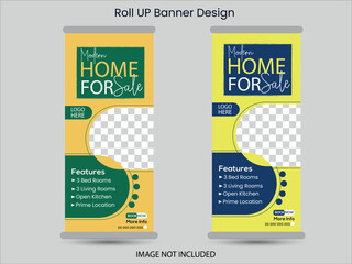Fototapeta premium Real state roll up banner design template