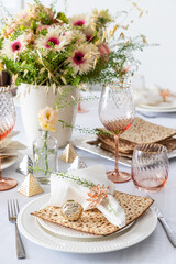 Table served for Passover Seder - Pesach.