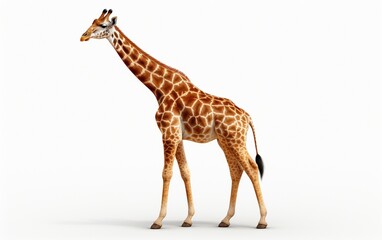 Giraffe against White