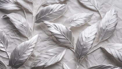 paper textures with white silver leaf