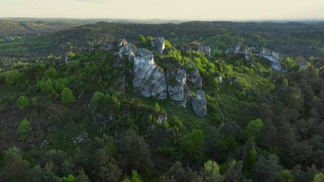 Zborow Mountain in the entire Krakow Czestochowa Upland, Poland