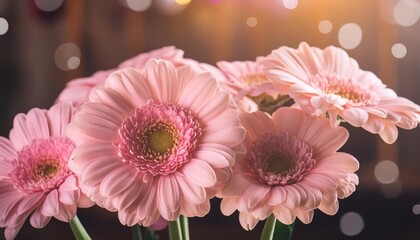 isolated of pretty pink gerbera daisy flowers bunch