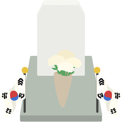 호국보훈의 달 국가유공자 현충원 비석