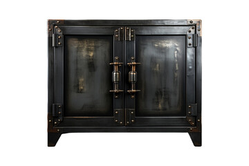 Metal Cupboard isolated on transparent background.