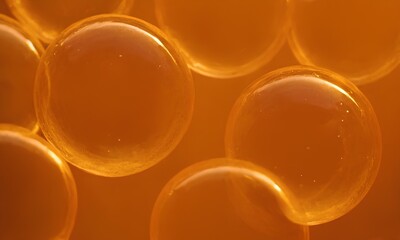 Background illustration of orange themed bubbles with unique design