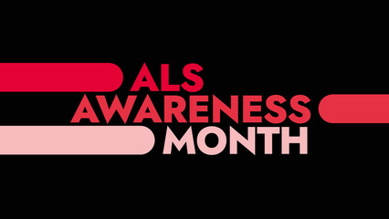 ALS Awareness Month colorful text typography on banner illustration great for raising awareness about ALS awareness month in may