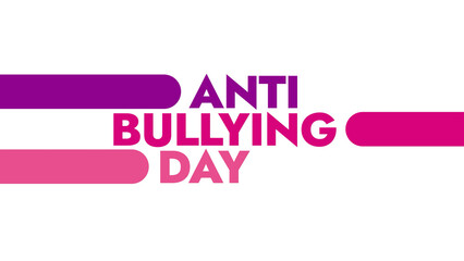 Anti Bullying Day colorful text typography on banner illustration great for wishing and celebrating anti bullying day in may