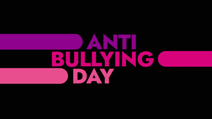 Anti Bullying Day colorful text typography on banner illustration great for wishing and celebrating anti bullying day in may