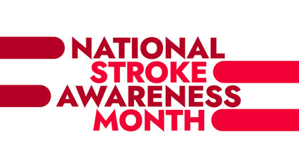 National Stroke Awareness Month colorful text typography on banner illustration great for raising awareness about brain in may
