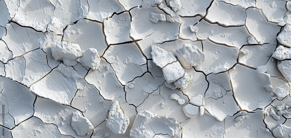 Poster cracked white surface with multiple cracks. generative ai