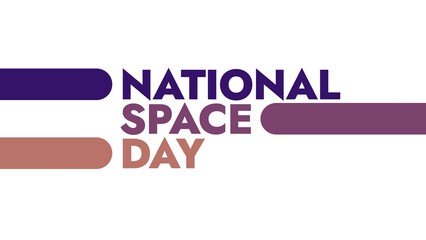 National Space Day colorful text typography on banner illustration great for wishing and celebrating national space day in may