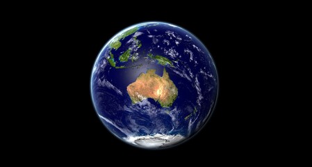 Image of planet earth as seen from space with the Australian continent in the center.
