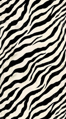 A black and white zebra print background.