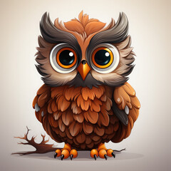 Fototapeta premium Watercolor Celeste owl, clipart Illustration, Generative Ai