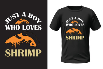 Shrimp t-shirt design, fishing