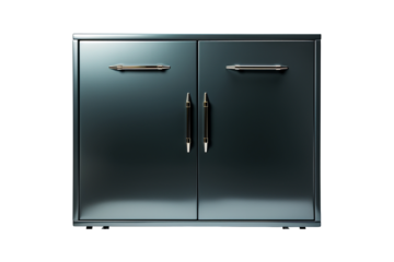 Steel Cupboard isolated on transparent background.