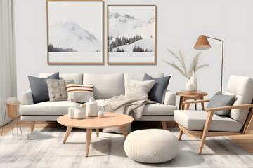 clean white beautiful interior livingroom with couch designer style