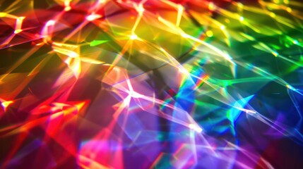 Obraz premium A spectacular display of geometric shapes are illuminated by vivid, multicolored lights in this abstract image