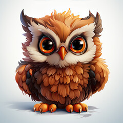 Obraz premium Watercolor Celeste owl, clipart Illustration, Generative Ai