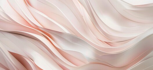 Obraz premium Abstract, curved paper design featuring light peach and beige colors 