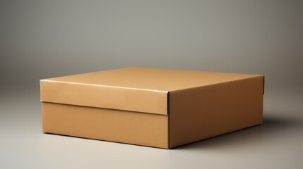 Cardboard box on a gray background