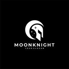 Obraz premium MOON KNIGHT NIGHT STAR LOGO VECTOR ICON ILLUSTRATION