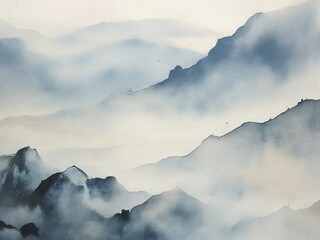 clouds over the mountains