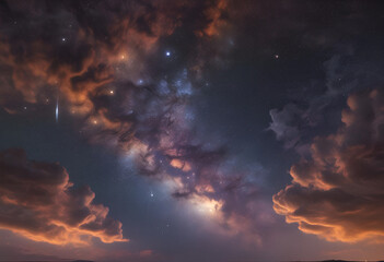 sky full of stars in minimal style at night