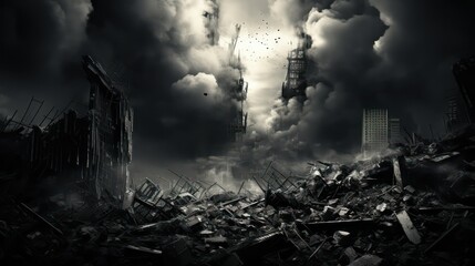 Ruins of a very heavily polluted industrial factory, industrial series. - Powered by Adobe