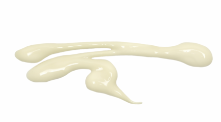 Sunscreen, cosmetic cream spilled isolated on white, clipping path	