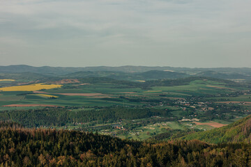 Naklejka premium Landscape of North Czech Republic and Poland South mountains border