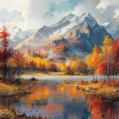 Autumn Panorama of Mountain Majesty