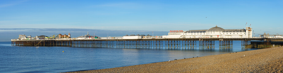 Panoramic view of the Brighton Pier. England