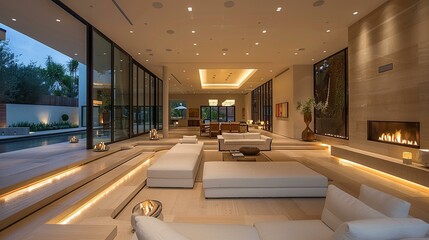 Modern luxury house interior living room design
