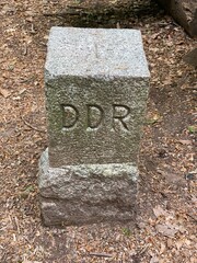 DDR border stone, which marked the border between the Federal Republic of Germany and the former DDR