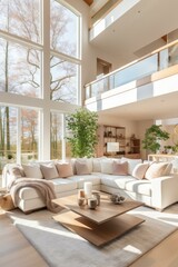 Bright and Airy Scandinavian Living Room With Large Windows