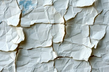 Close-up of a crumpled white paper texture