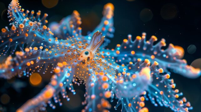 Underwater Close Up of a Colorful Sea Slug