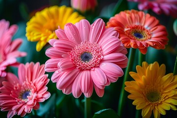 Fototapeta premium Gerbera daisies in the garden.