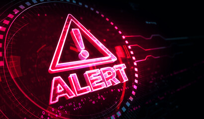 Alert warning symbol digital concept 3d illustration